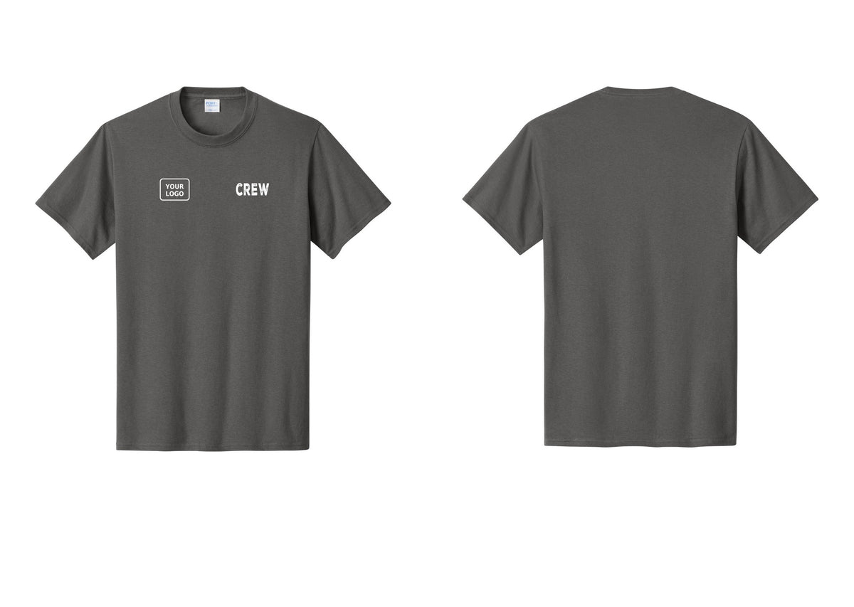 NYC Factory Custom Work Crew Uniform Tee with Your Logo (Rustic) - CREW + Your Logo - Charcoal