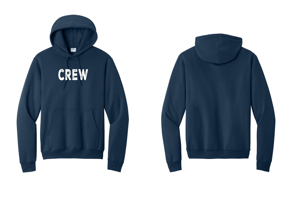 NYC Factory Crew Cotton Fleece Pullover Hoodie for Event Staff & Production Teams (Rustic) - Front Only - Navy