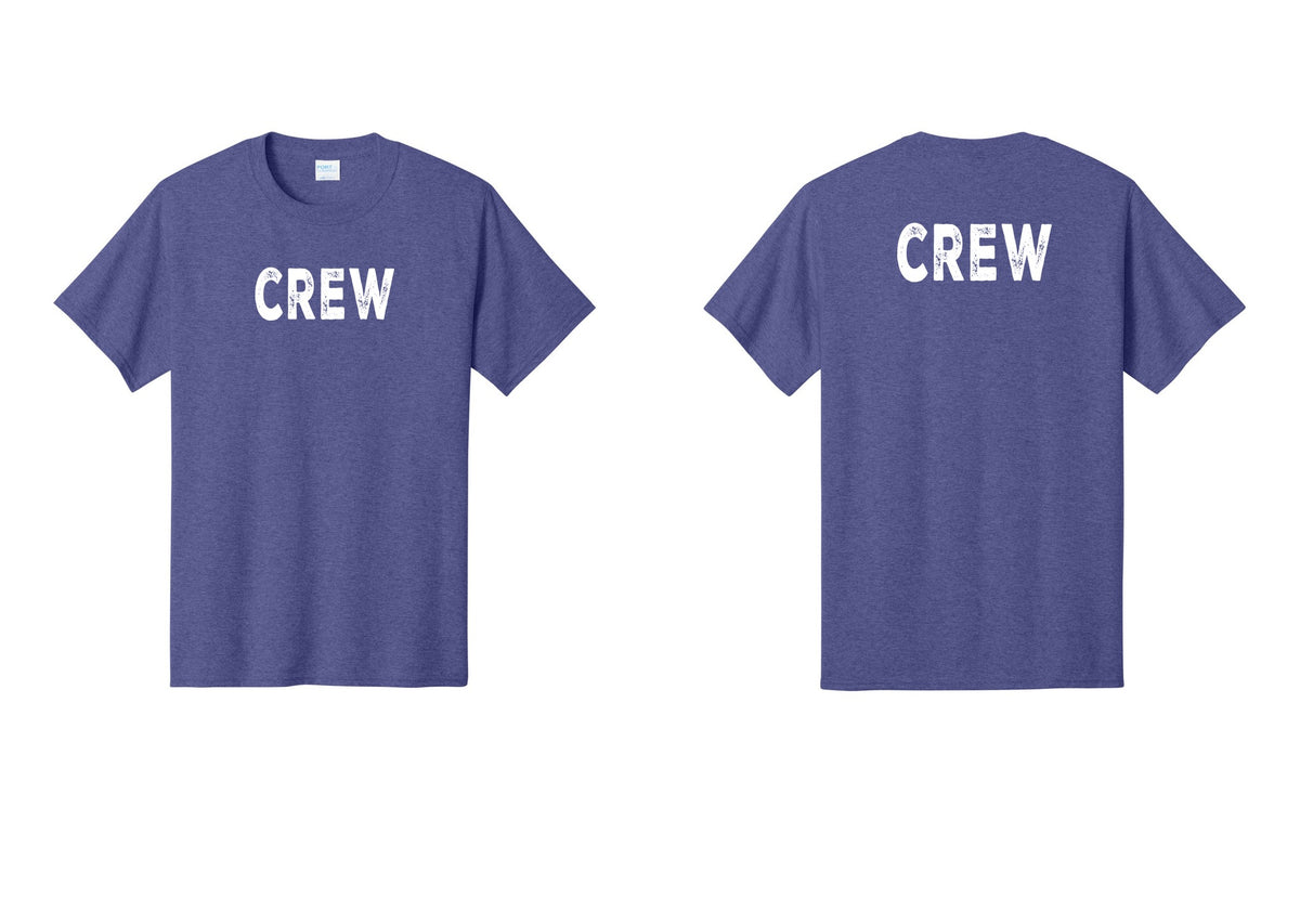 NYC Factory Crew T-Shirt for Event Staff & Production Teams (Rustic) - Front + Back - Heather Purple