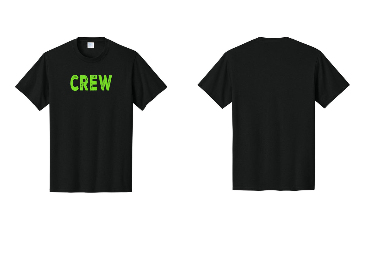 NYC Factory Crew T-Shirt, Rustic Lettering - Front Only - Black / Neon