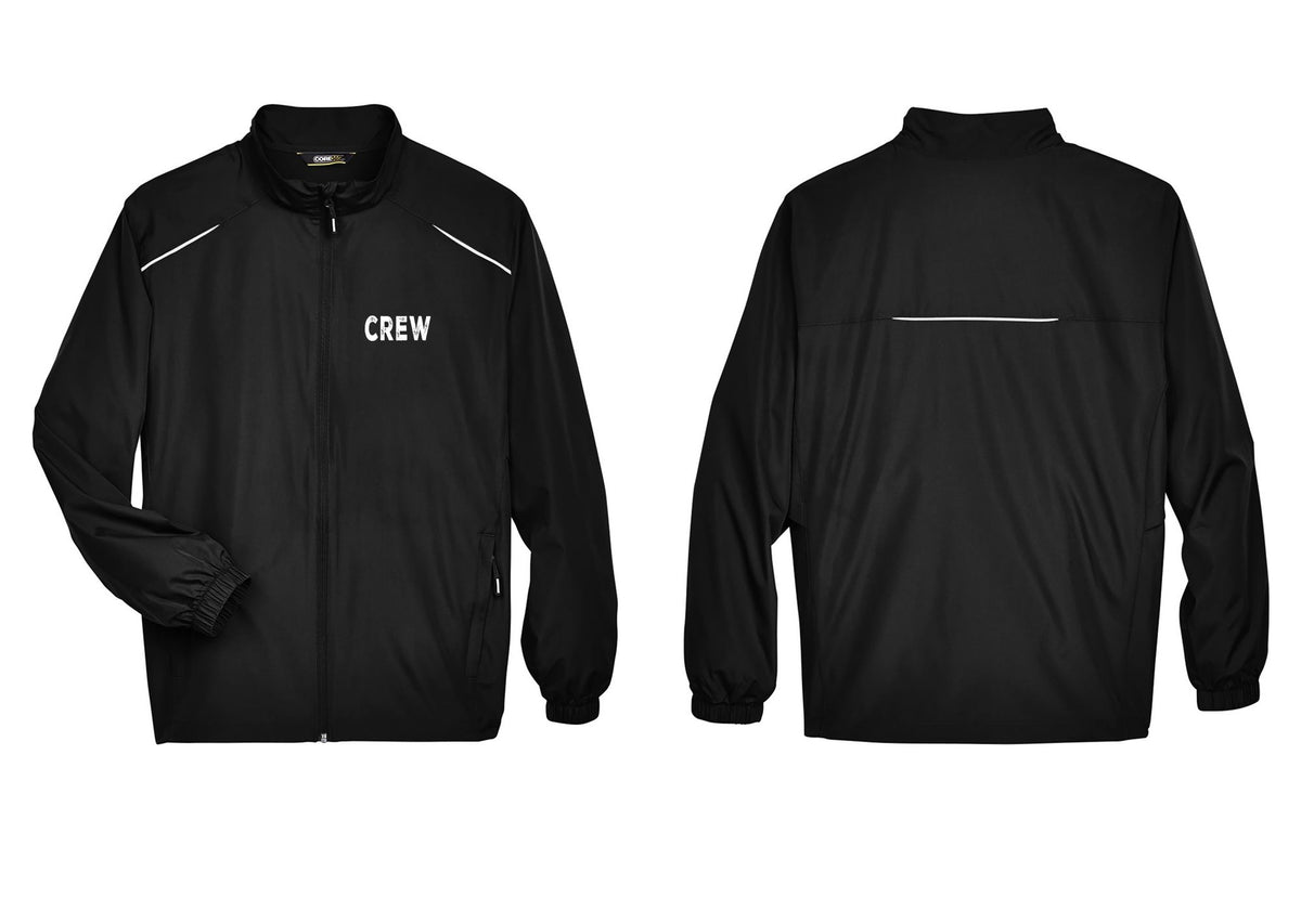NYC Factory Crew Reflective Lightweight Jacket for Event Staff & Production Teams (Rustic) - Chest Only - Black