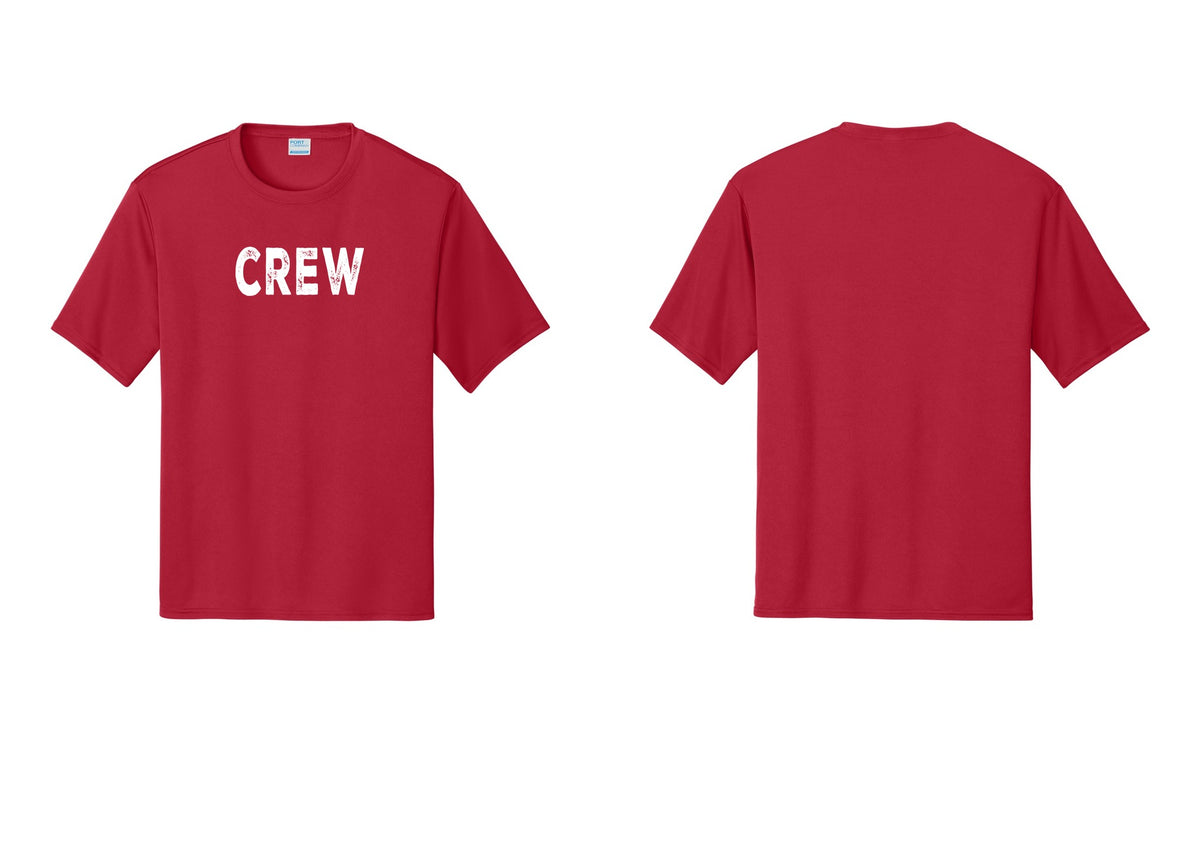 NYC Factory Crew Performance T-Shirt for Event Staff & Production Teams (Rustic) - Front Only - Red