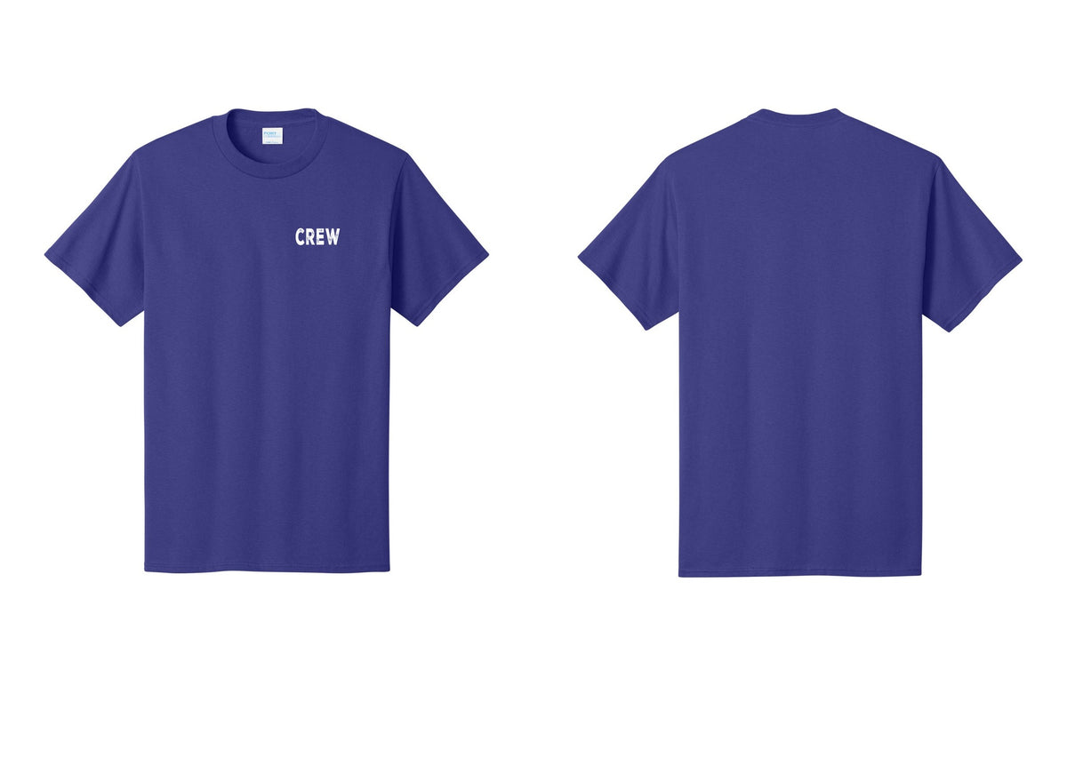 NYC Factory Crew T-Shirt, Rustic Lettering - Chest Only - Purple