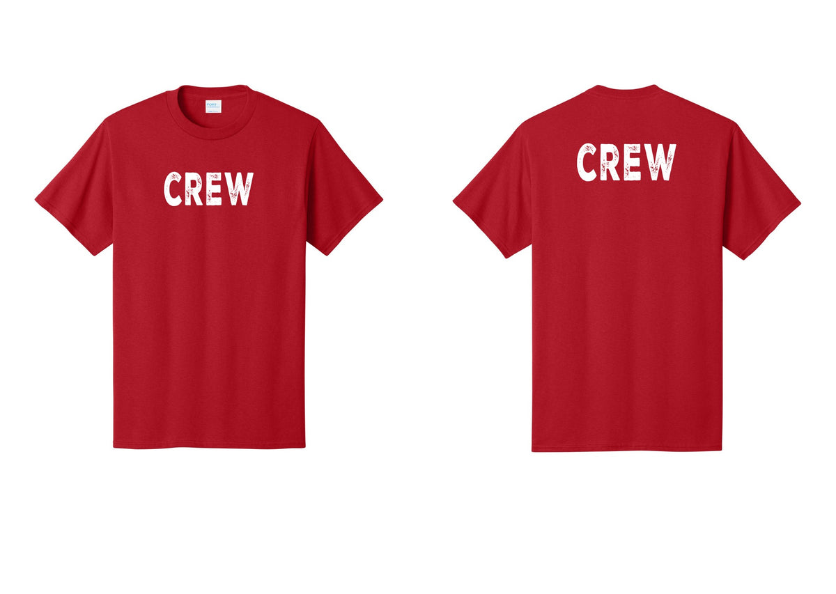 NYC Factory Crew T-Shirt for Event Staff & Production Teams (Rustic) - Front + Back - Red