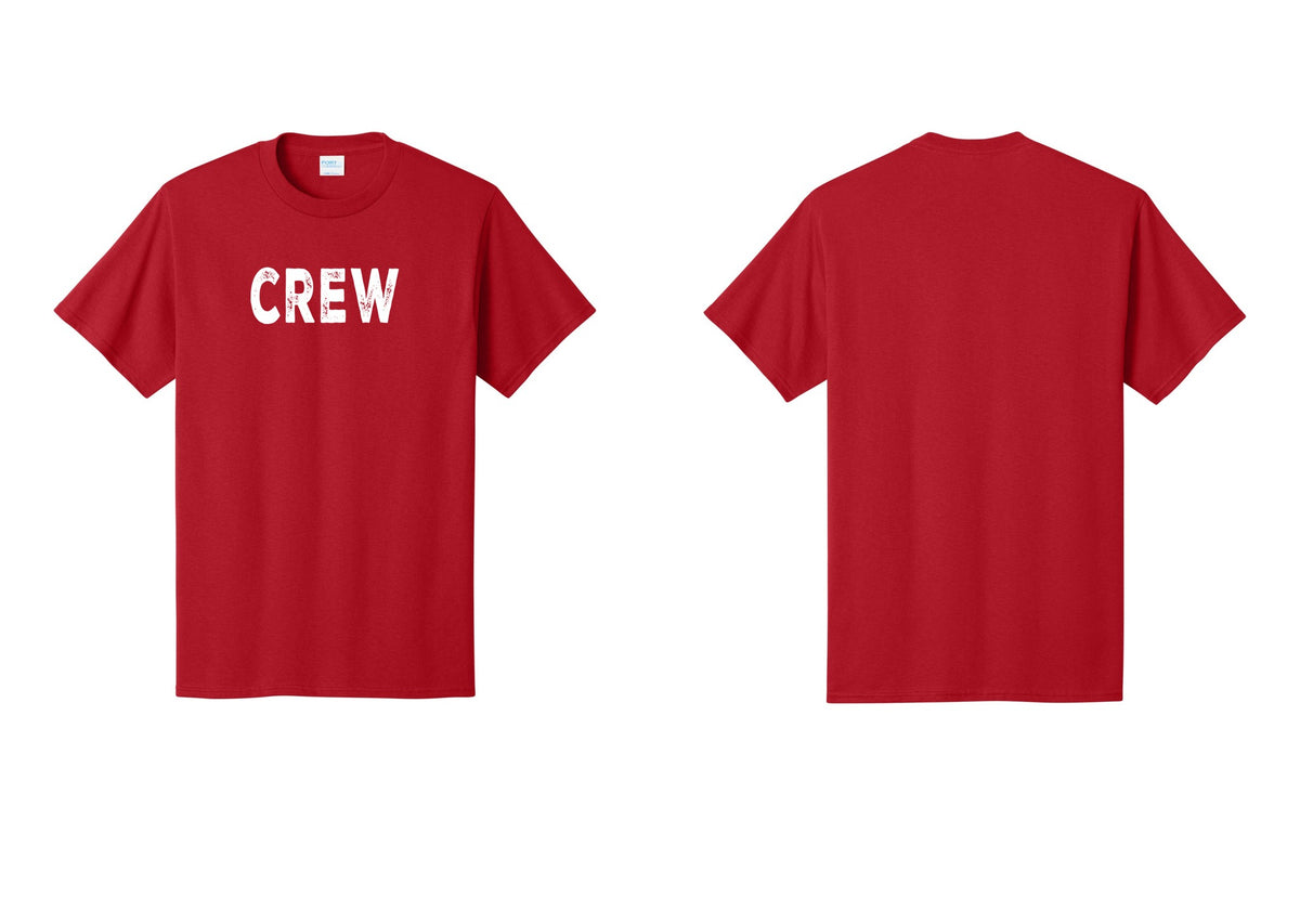 NYC Factory Crew T-Shirt, Rustic Lettering - Front Only - Red