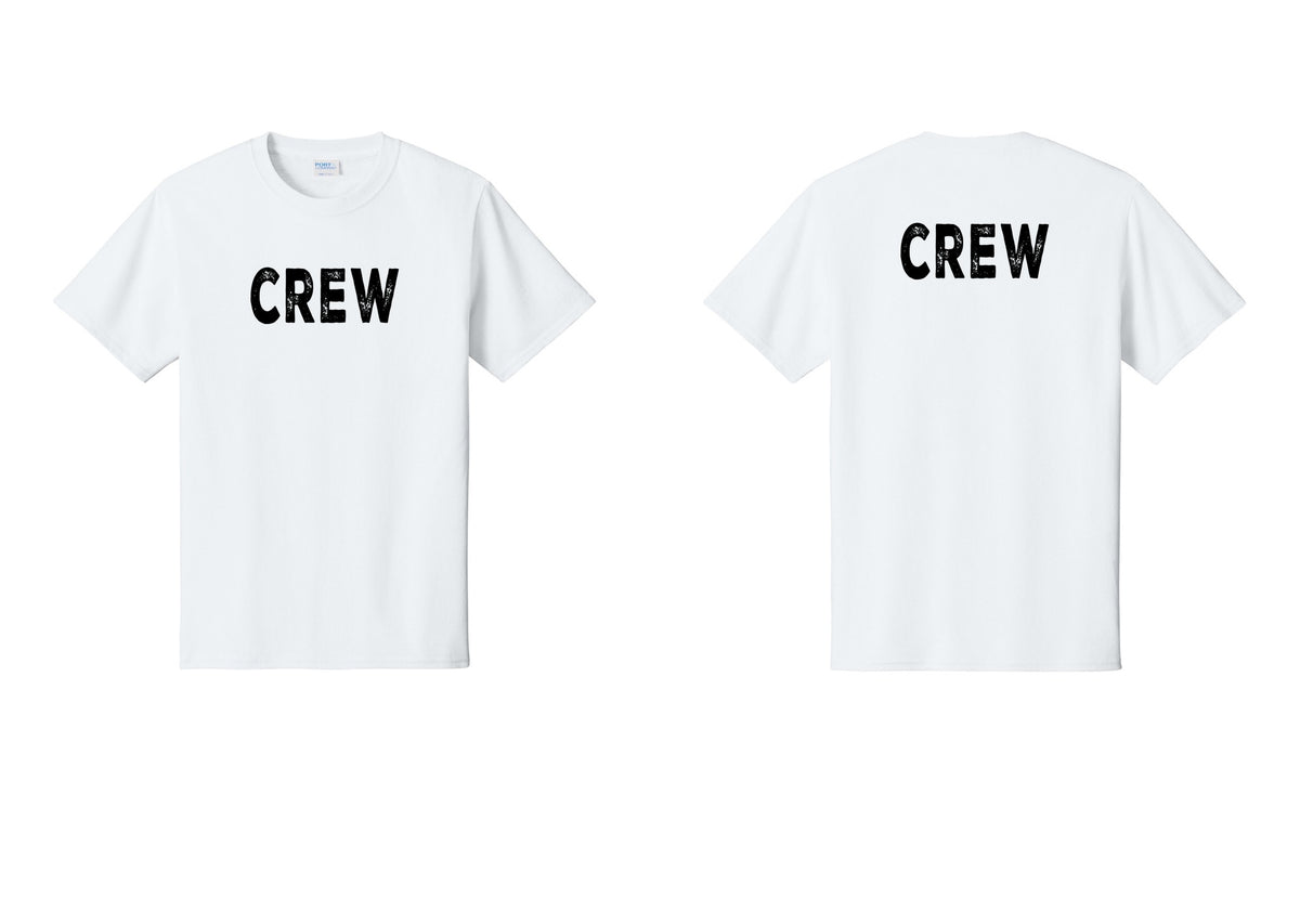 NYC Factory Crew T-Shirt, Rustic Lettering - Front + Back - White