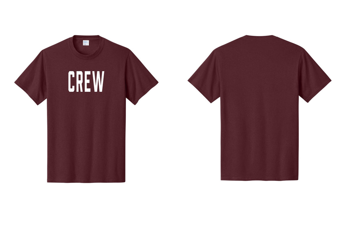 NYC Factory Crew T-Shirt, Condensed Lettering - Front Only - Athletic Maroon