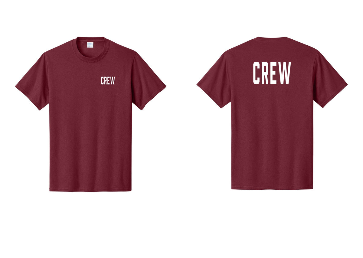 NYC Factory Crew T-Shirt, Condensed Lettering - Chest + Back - Cardinal
