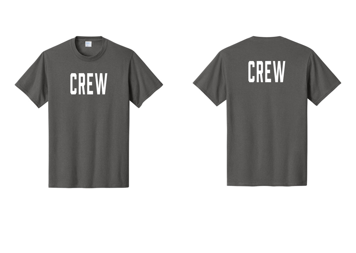 NYC Factory Crew T-Shirt, Condensed Lettering - Front + Back - Charcoal
