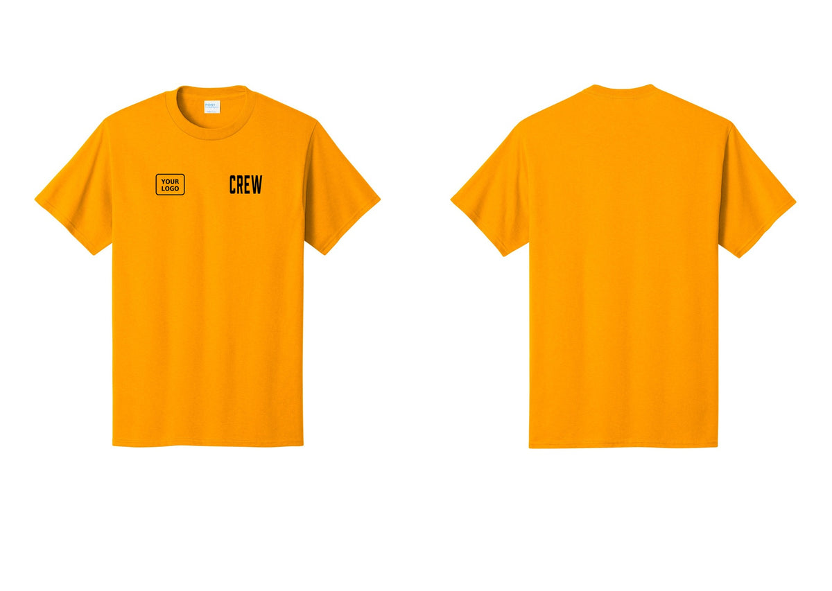 NYC Factory Custom Work Crew Uniform Tee with Your Logo (Classic) - CREW + Your Logo - Gold