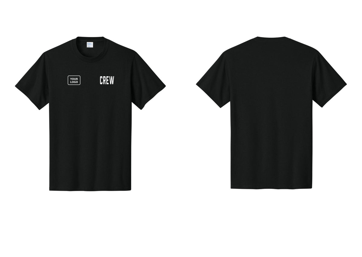 NYC Factory Custom Work Crew Uniform Tee with Your Logo (Classic) - CREW + Your Logo - Black