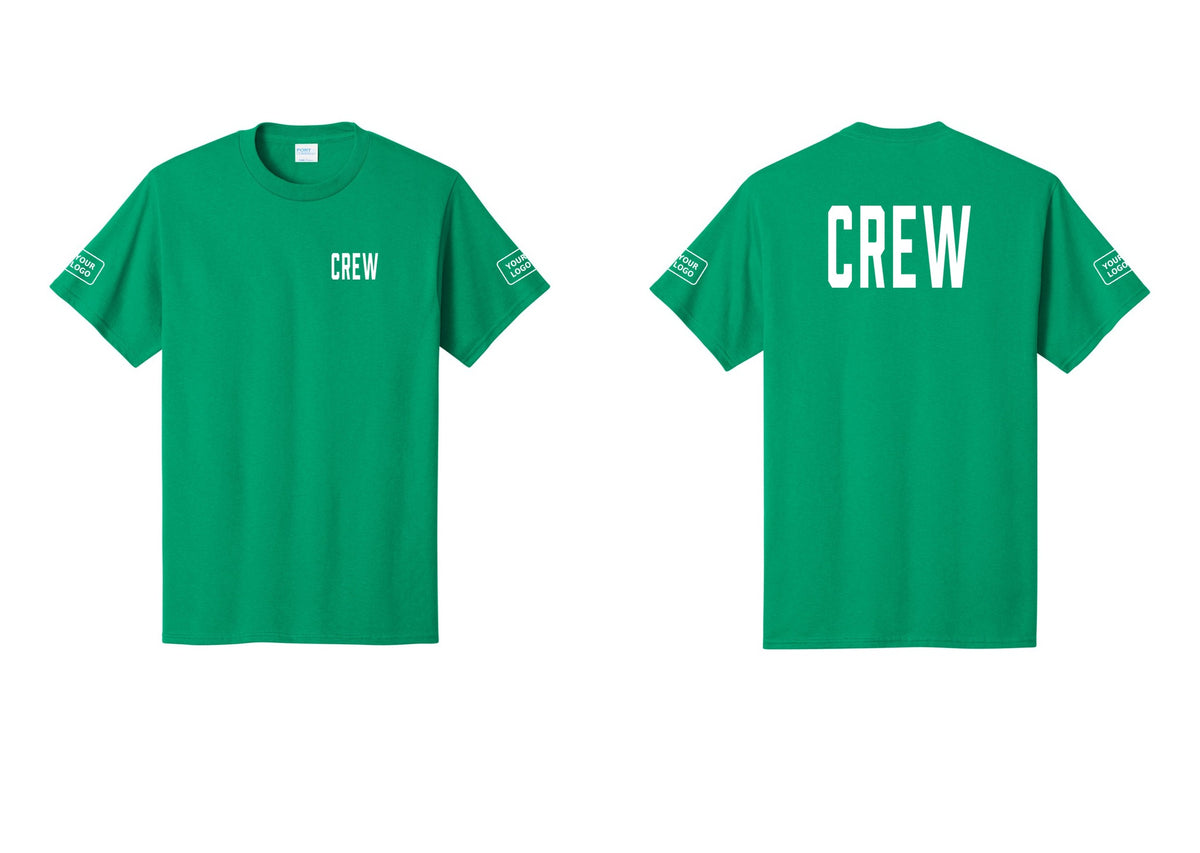 NYC Factory Custom Work Crew Uniform Tee with Your Logo (Classic) - Chest + Back + Your Logo Sleeves - Kelly