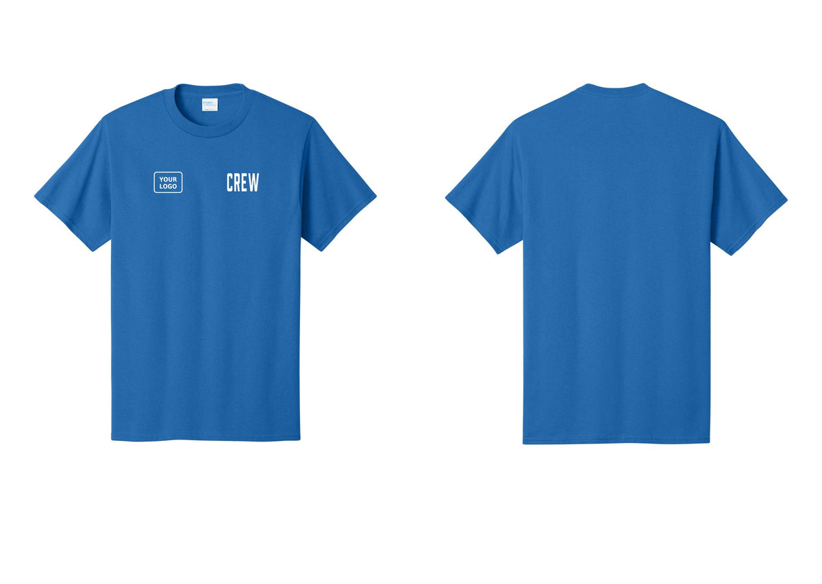 NYC Factory Custom Work Crew Uniform Tee with Your Logo (Classic) - CREW + Your Logo - Royal
