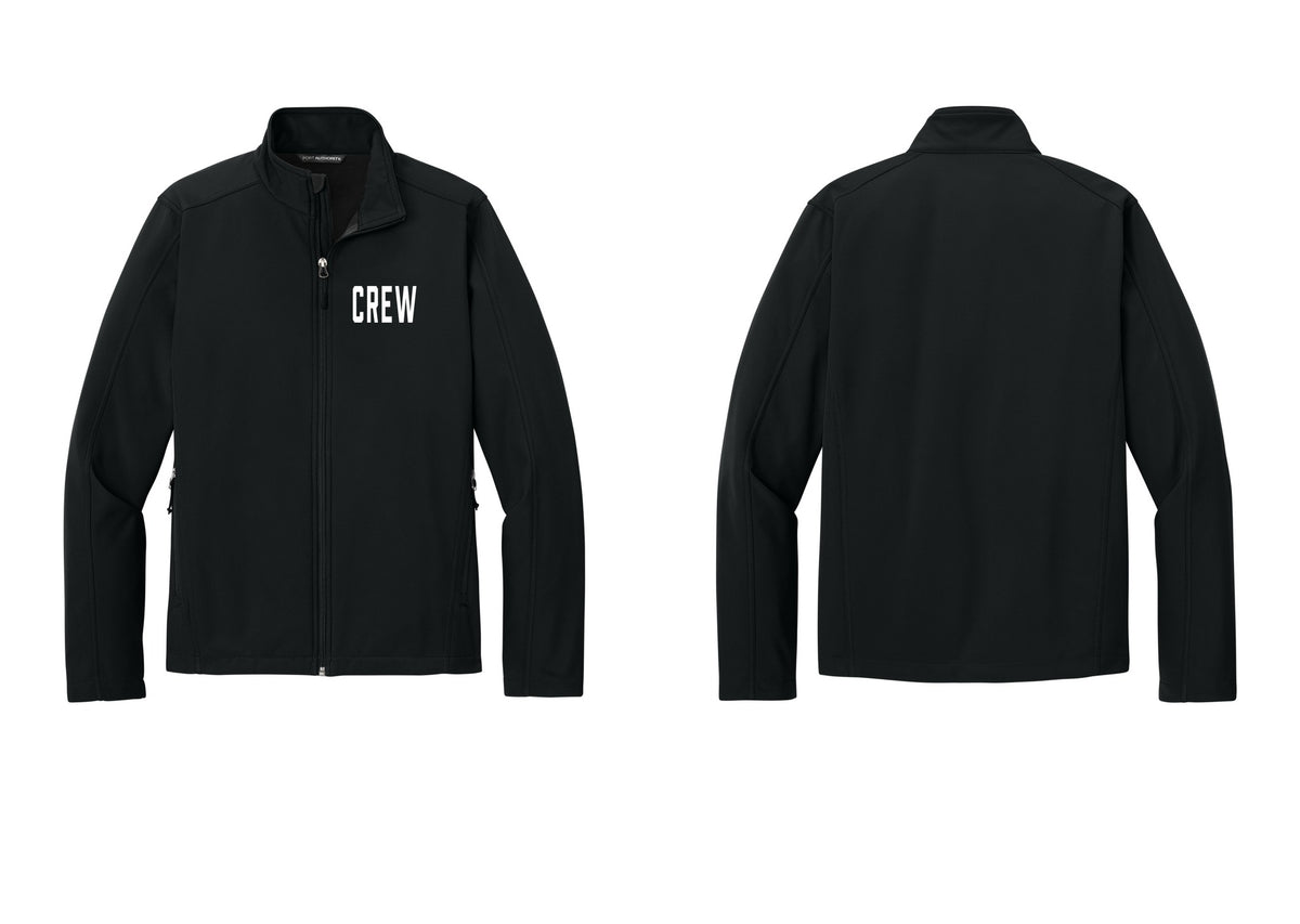 NYC Factory Crew Soft Shell Jacket for Event Staff & Production Teams (Classic) - Chest Only - Black