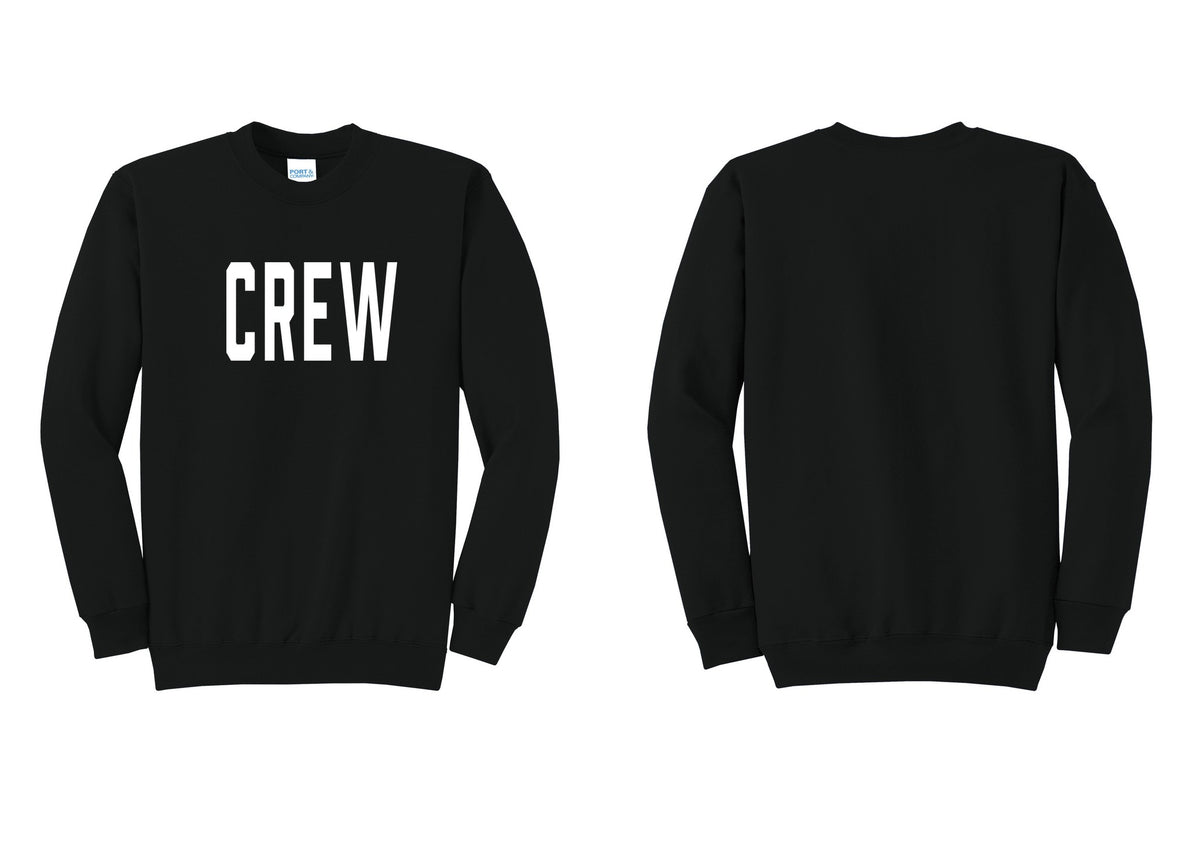 NYC Factory Crew Cotton Fleece Crewneck Sweatshirt for Event Staff & Production Teams (Classic) - Front Only - Black