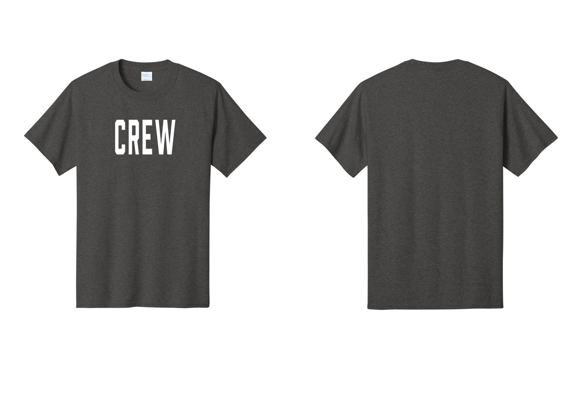 NYC Factory Crew T-Shirt, Condensed Lettering - Front Only - Dark Heather Grey