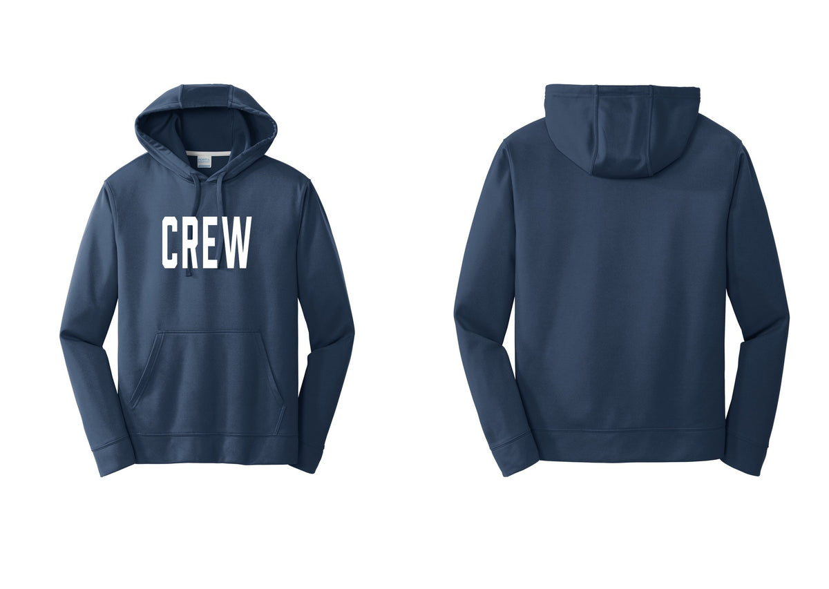 NYC Factory Crew Performance Hooded Fleece Pullover Sweatshirt for Event Staff & Production Teams (Classic) - Front Only - Navy