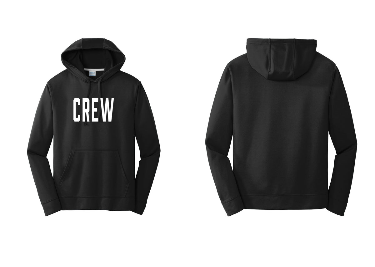 NYC Factory Crew Performance Hooded Fleece Pullover Sweatshirt for Event Staff & Production Teams (Classic) - Front Only - Black