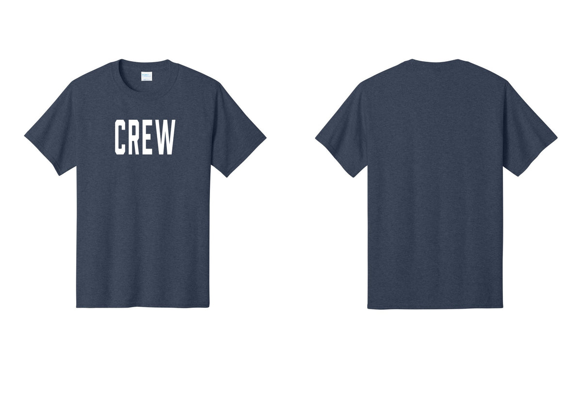 NYC Factory Crew T-Shirt, Condensed Lettering - Front Only - Heather Navy
