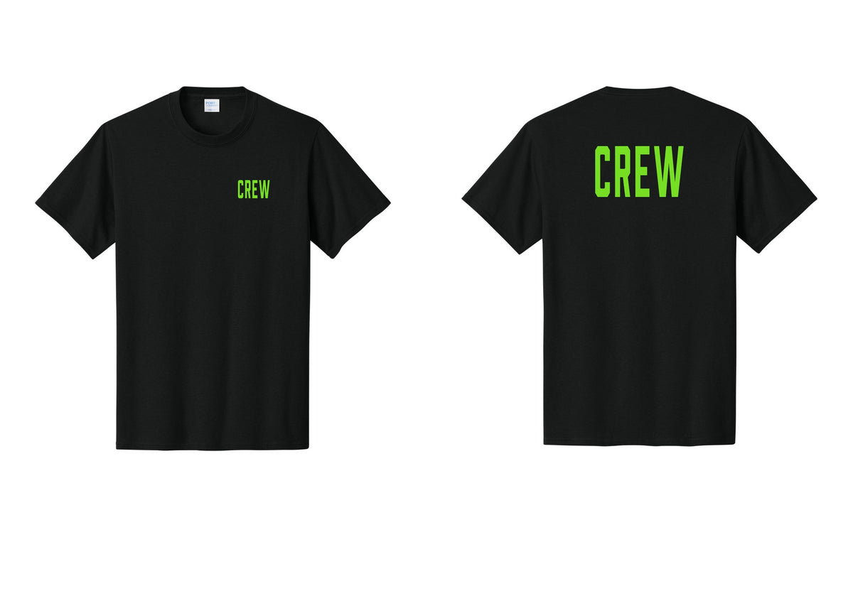 NYC Factory Crew T-Shirt, Condensed Lettering - Chest + Back - Black / Neon