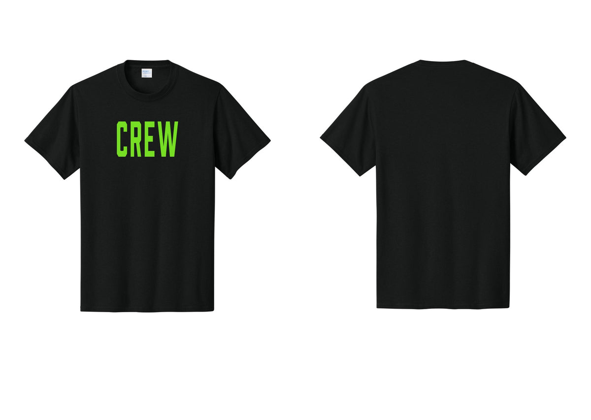 NYC Factory Crew T-Shirt, Condensed Lettering - Front Only - Black / Neon