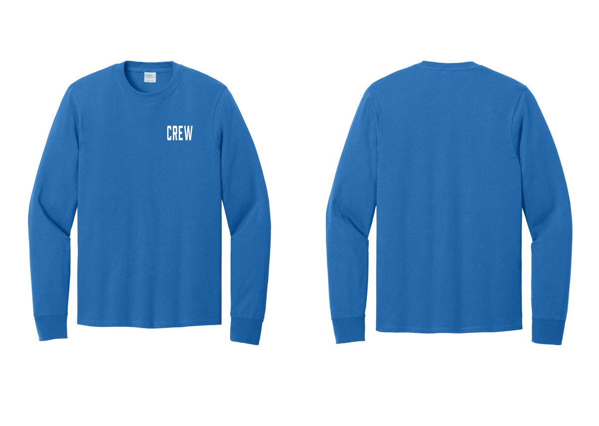 NYC Factory Crew Cotton Long Sleeve T-Shirt for Event Staff & Production Teams (Classic) - Chest Only - Royal