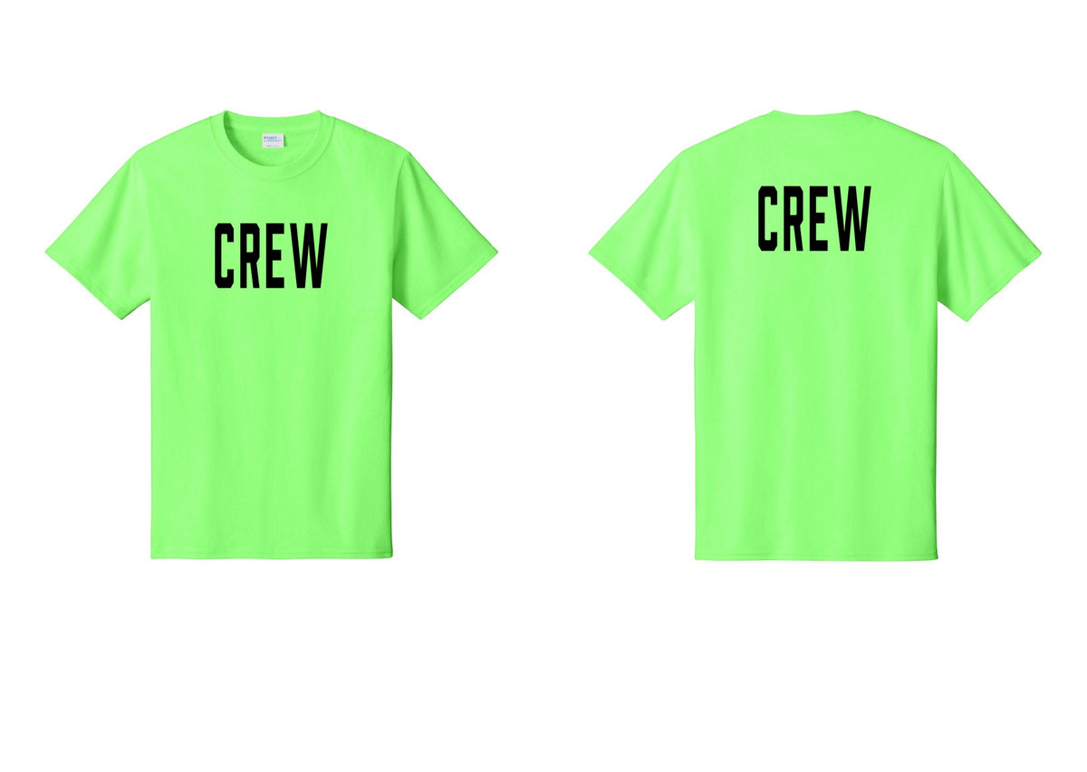 NYC Factory Crew T-Shirt, Condensed Lettering - Front + Back - Neon Green