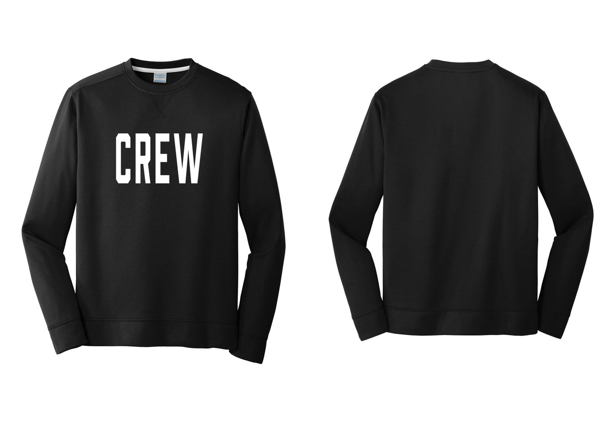 NYC Factory Crew Performance Fleece Crewneck Sweatshirt for Event Staff & Production Teams (Classic) - Front Only - Black