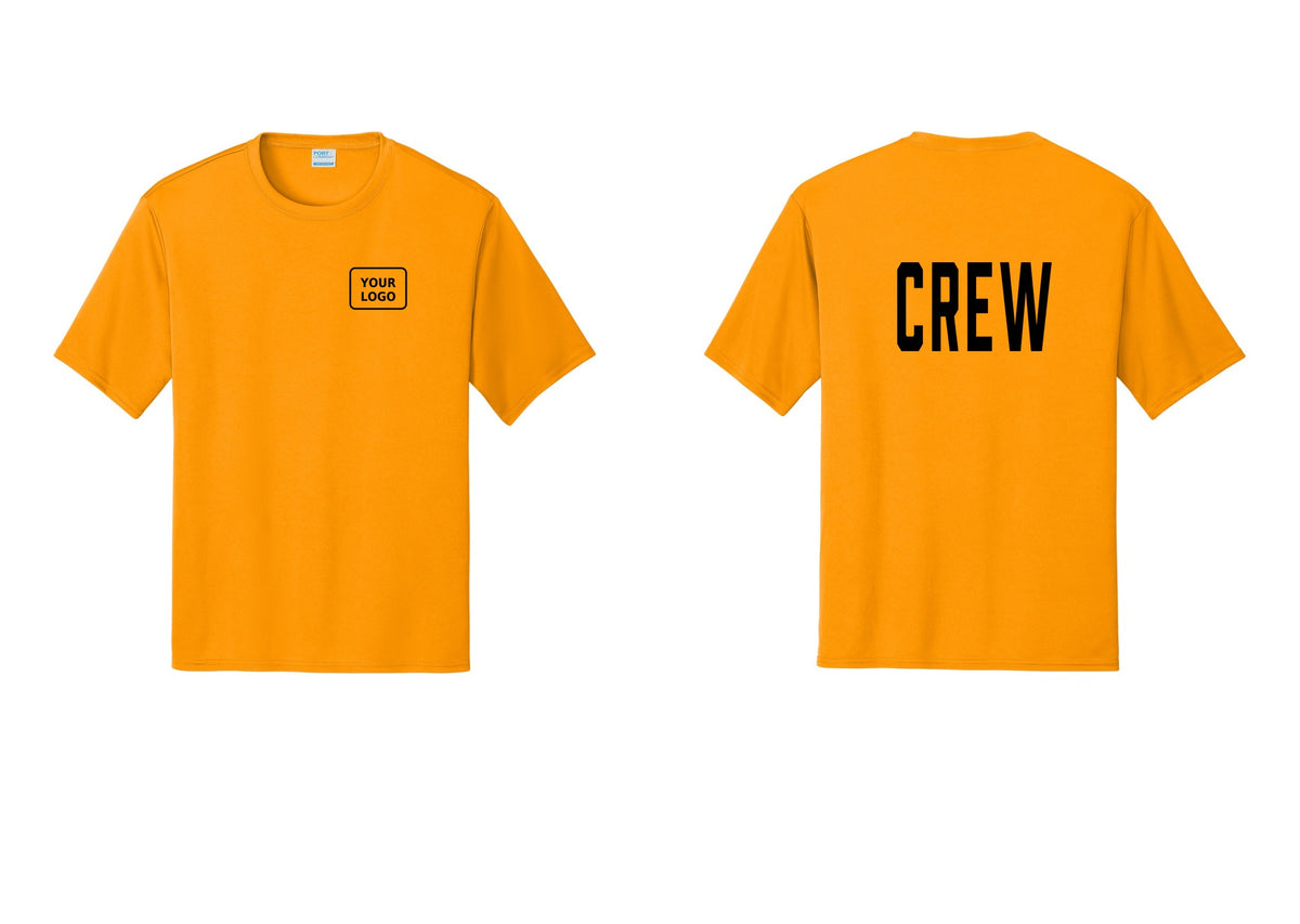 NYC Factory Custom Work Crew Uniform Performance Tee with Your Logo (Classic) - Your Logo + Back - Gold