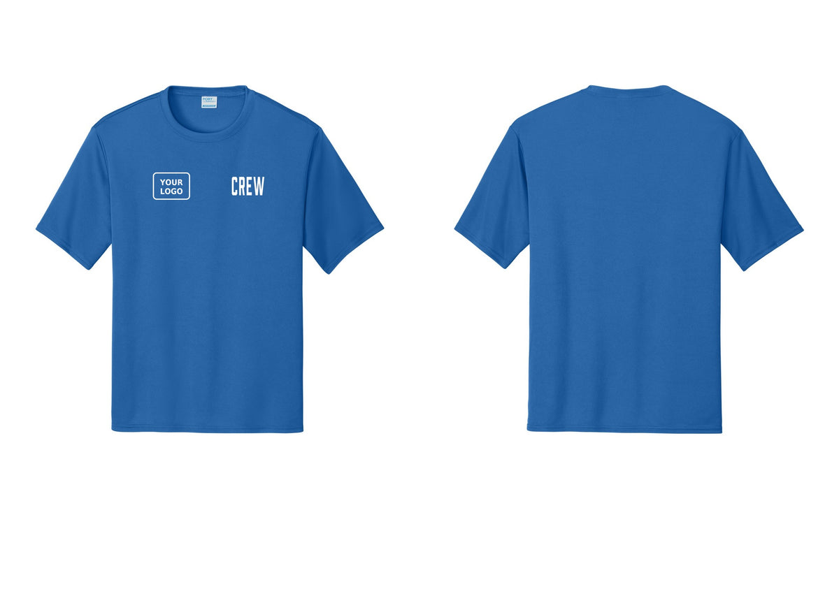 NYC Factory Custom Work Crew Uniform Performance Tee with Your Logo (Classic) - CREW + Your Logo - Royal