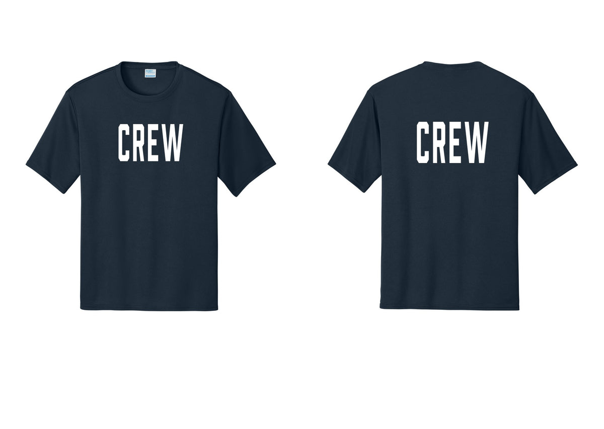 NYC Factory Crew Performance T-Shirt for Event Staff & Production Teams (Classic) - Front + Back - Navy