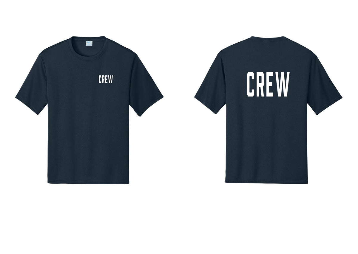 NYC Factory Crew Performance T-Shirt for Event Staff & Production Teams (Classic) - Chest + Back - Navy
