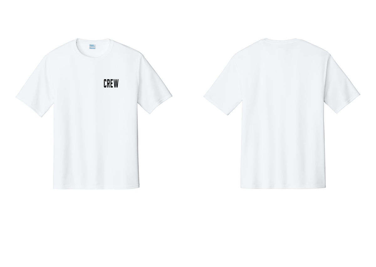 NYC Factory Crew Performance T-Shirt for Event Staff & Production Teams (Classic) - Chest Only - White