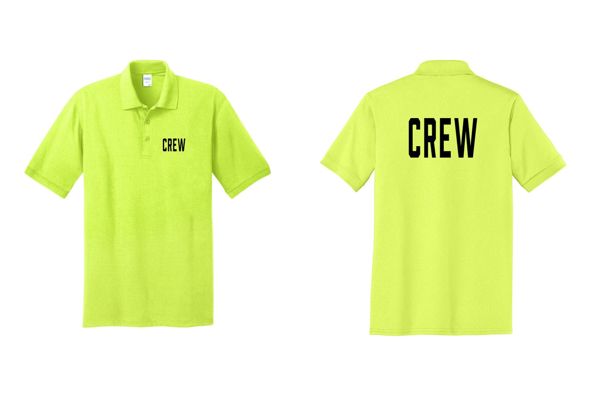 NYC Factory Crew Polo Shirt for Event Staff & Production Teams (Classic) - Chest + Back - Safety Green