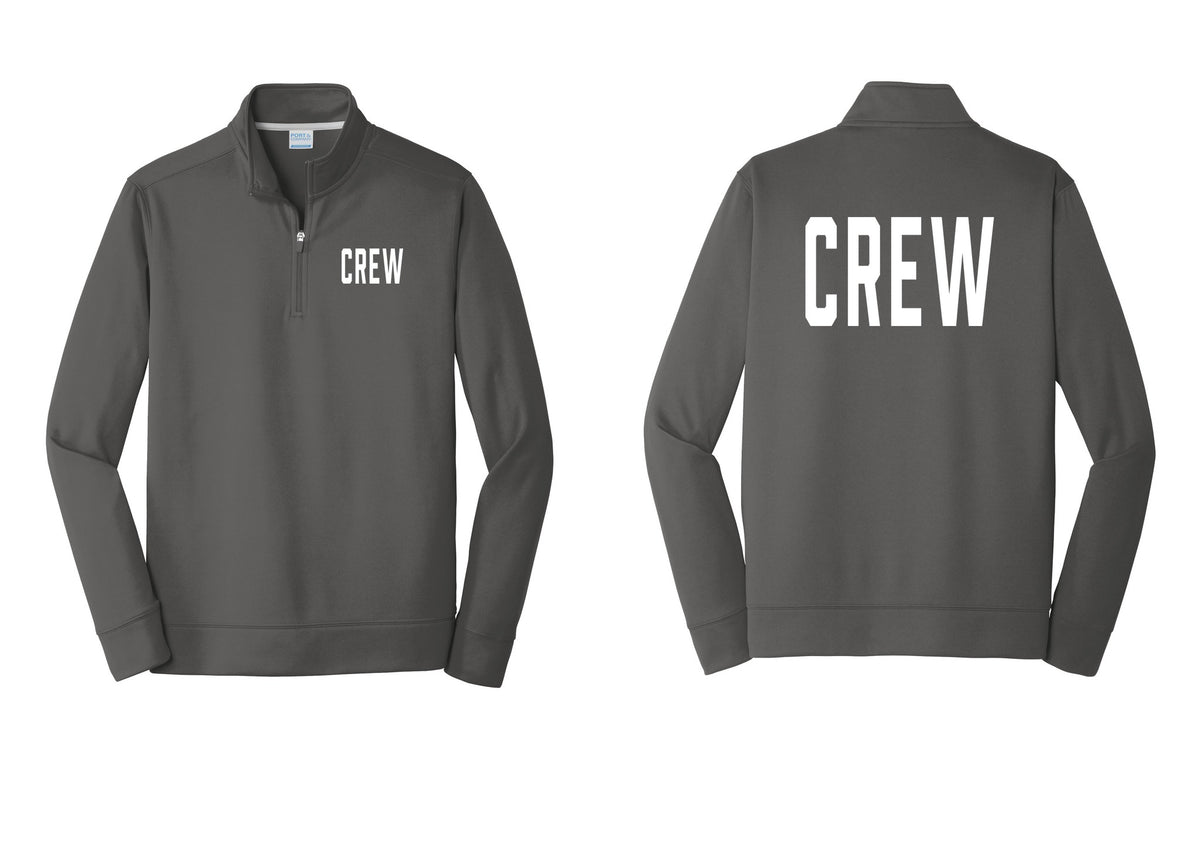 NYC Factory Crew Performance Fleece 1/4-Zip Pullover Sweatshirt for Event Staff & Production Teams (Classic) - Chest + Back - Charcoal