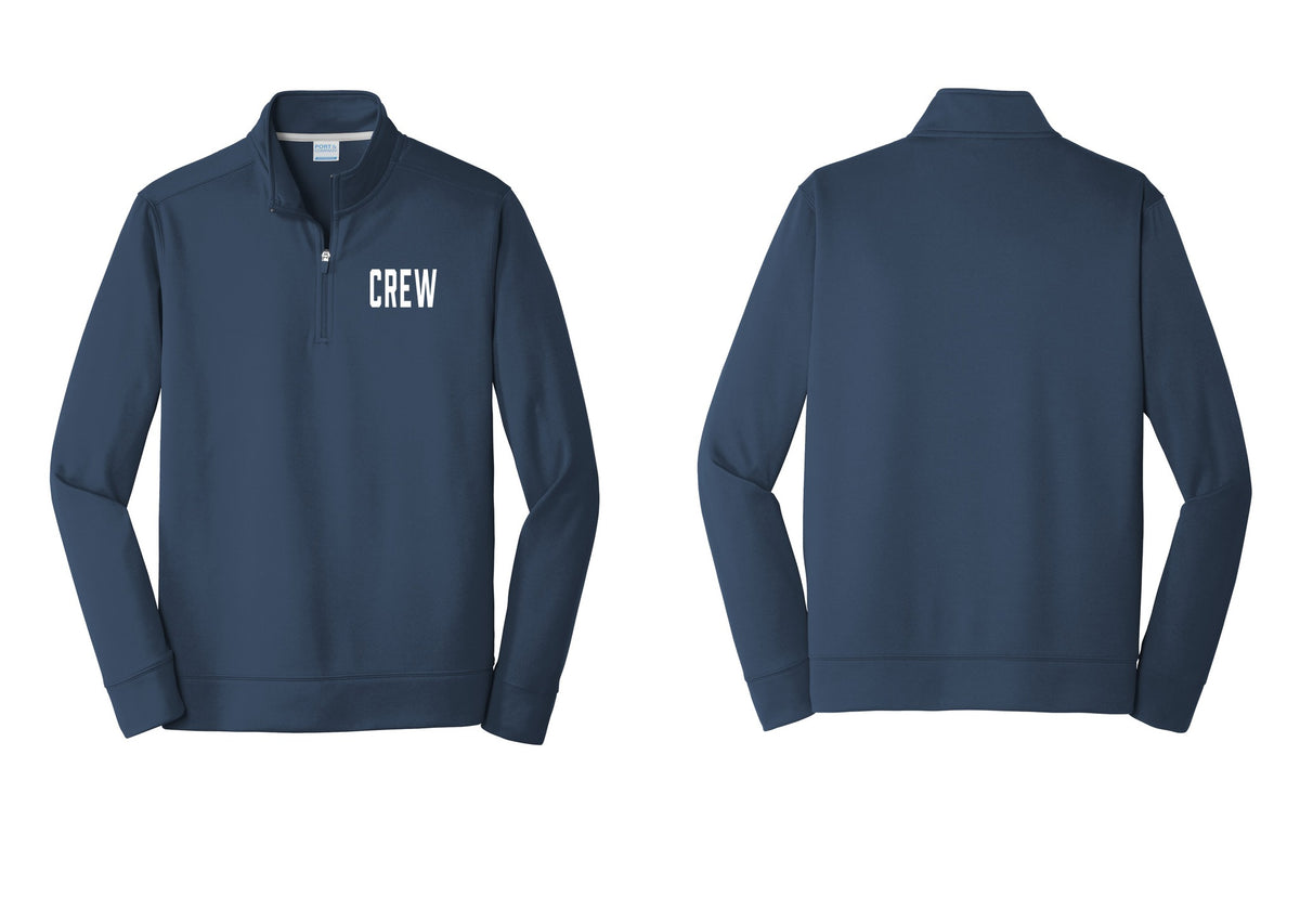 NYC Factory Crew Performance Fleece 1/4-Zip Pullover Sweatshirt for Event Staff & Production Teams (Classic) - Chest Only - Navy
