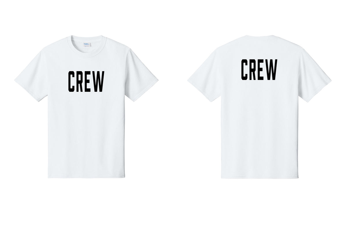 NYC Factory Crew T-Shirt, Condensed Lettering - Front + Back - White