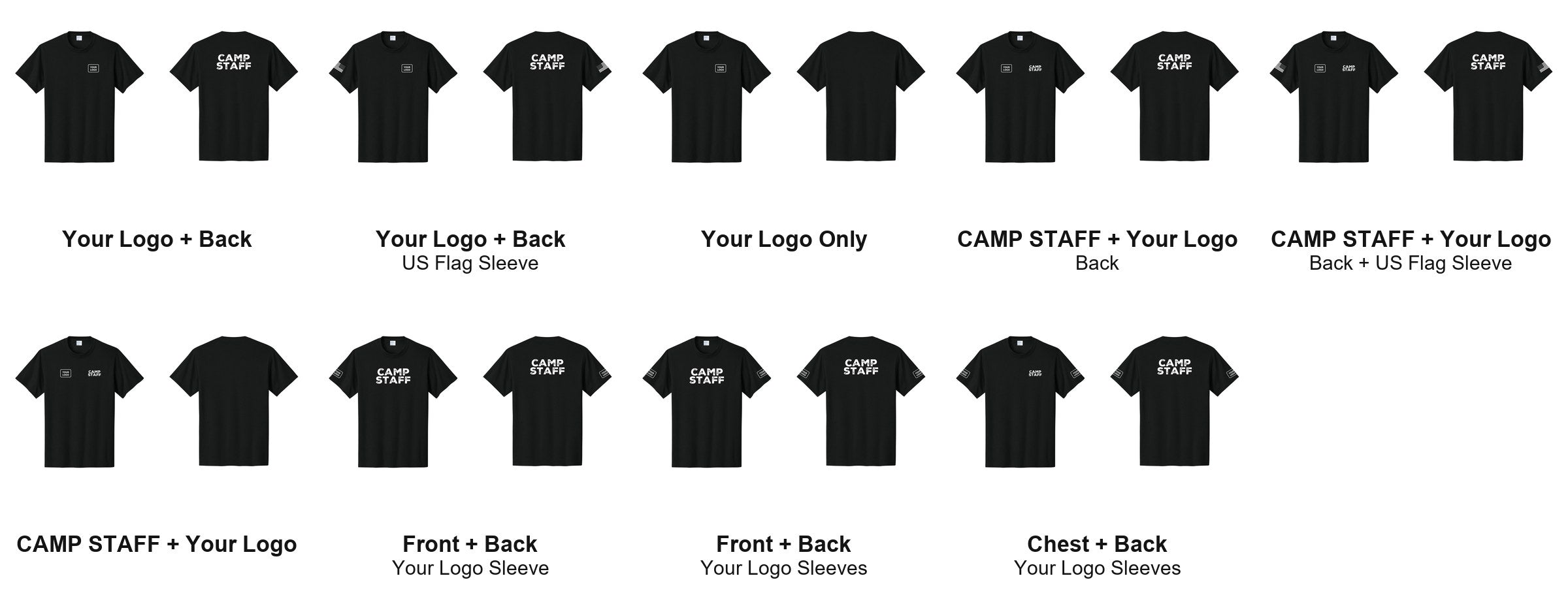 CAMP STAFF t-shirt print layouts