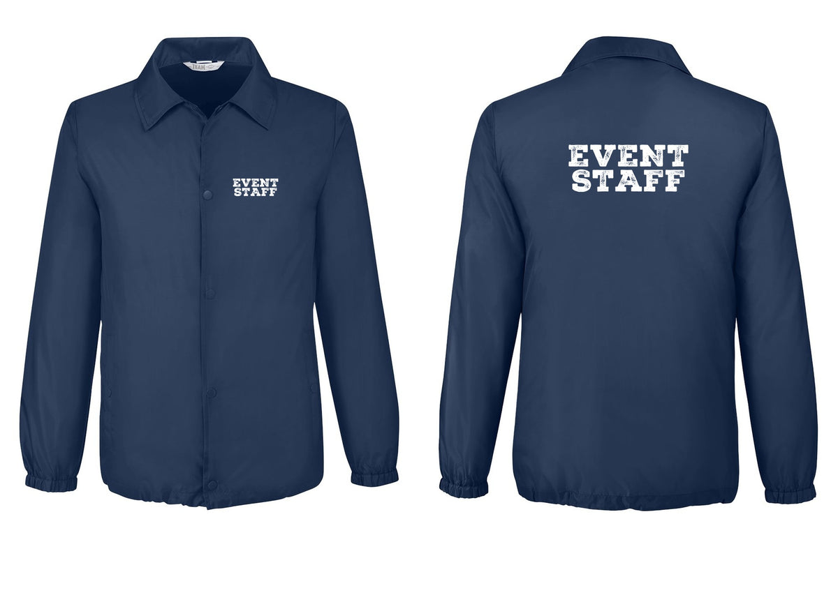 NYC Factory Event Staff Snap-Front Coaches Jacket (Rustic) - Chest + Back - Sport Dark Navy