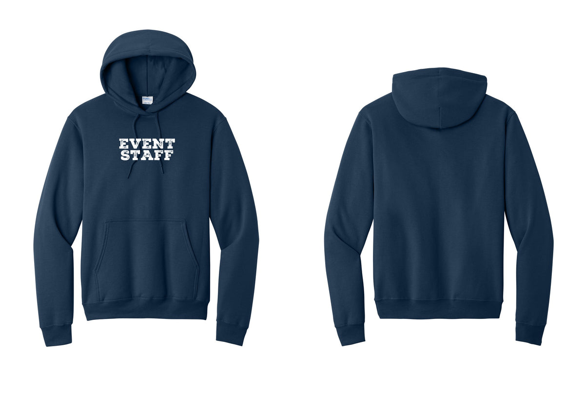 NYC Factory Event Staff Cotton Fleece Pullover Hoodie (Rustic) - Front Only - Navy