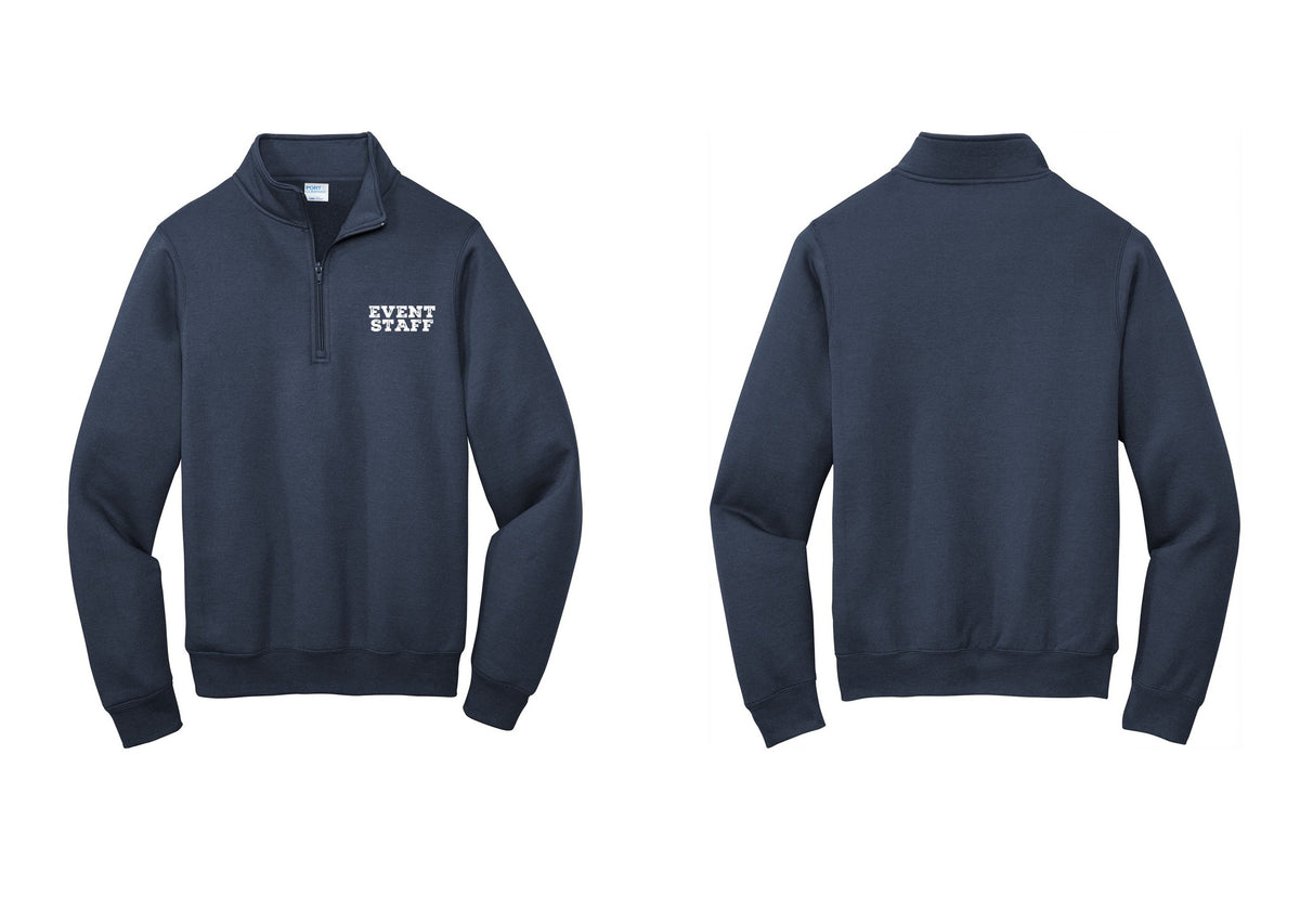 NYC Factory Event Staff Cotton Fleece 1/4-Zip Pullover Sweatshirt (Rustic) - Chest Only - Navy