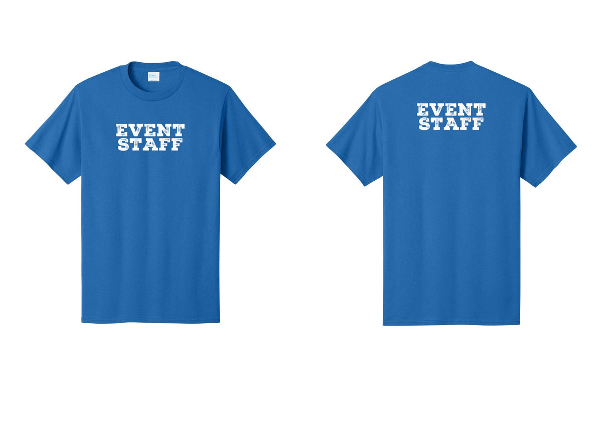NYC Factory Event Staff T-Shirt - Front + Back - Royal