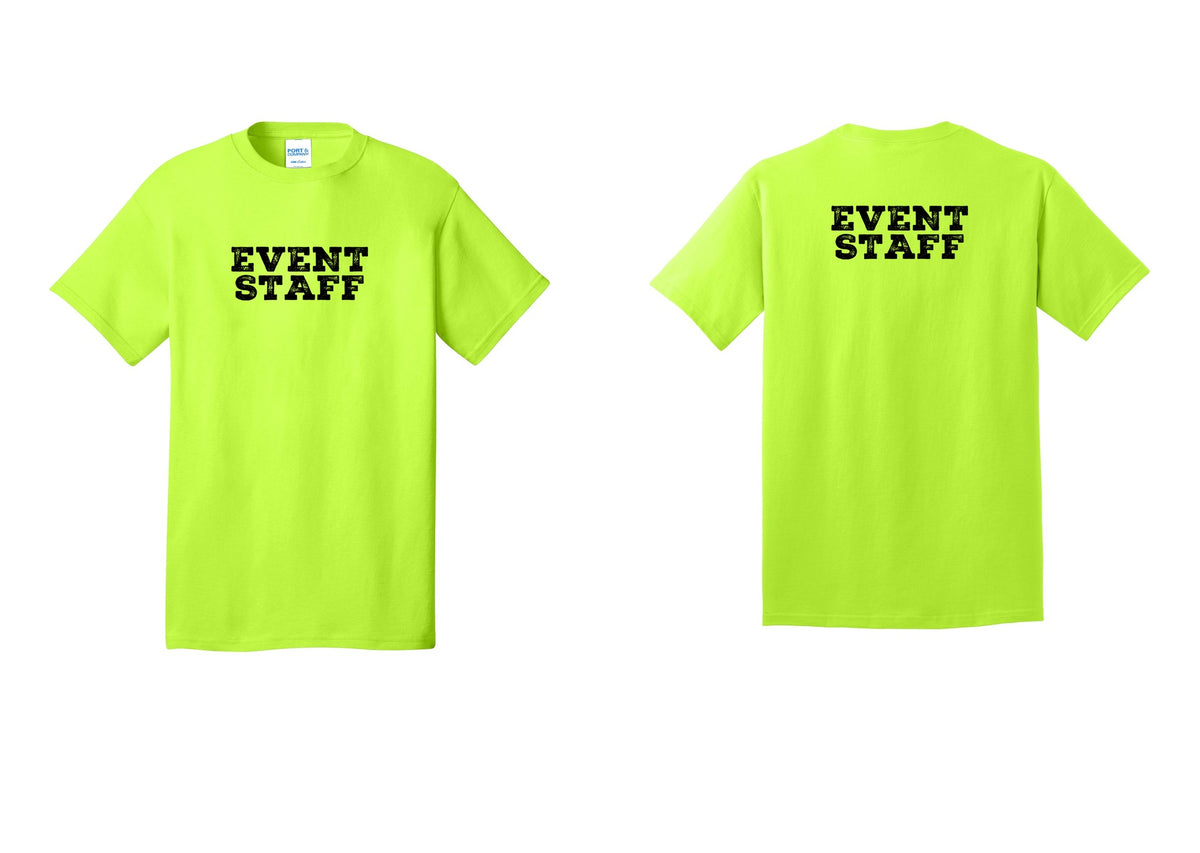NYC Factory Event Staff T-Shirt - Front + Back - Safety Green