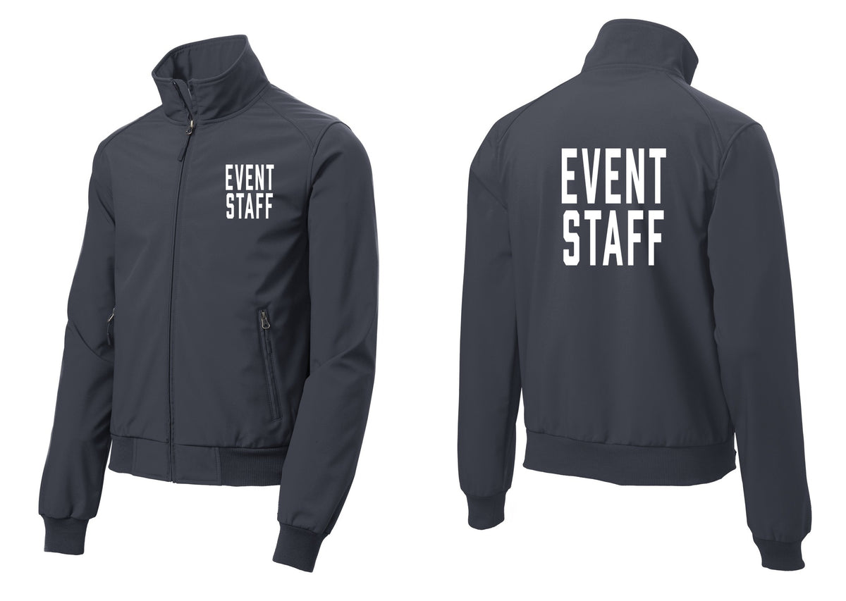NYC Factory Event Staff Soft Shell Bomber Jacket (Classic) - Chest + Back - Battleship Grey