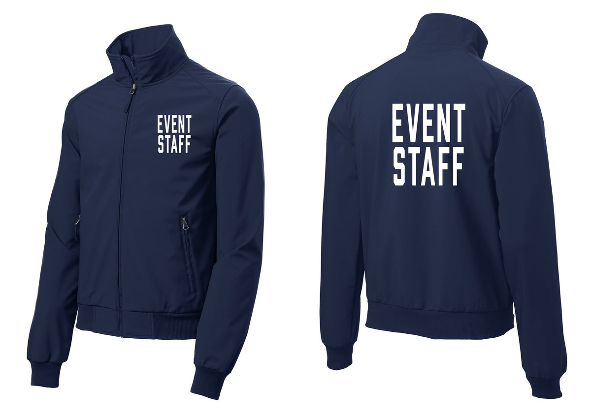 NYC Factory Event Staff Soft Shell Bomber Jacket (Classic) - Chest + Back - Dress Blue Navy