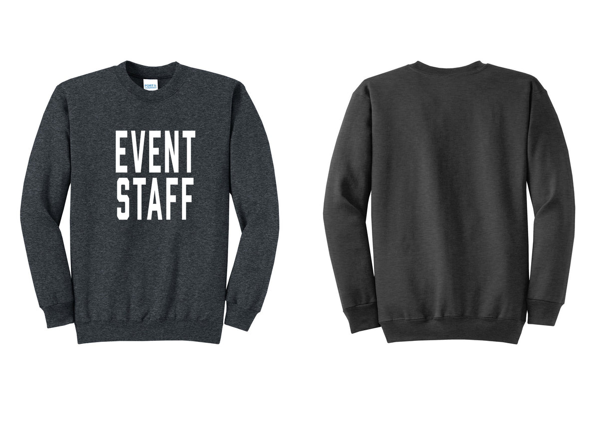 NYC Factory Event Staff Cotton Fleece Crewneck Sweatshirt (Classic) - Front Only - Dark Heather Grey
