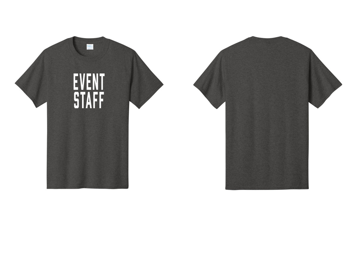 NYC Factory Event Staff T-Shirt, Condensed Lettering - Front Only - Dark Heather Grey