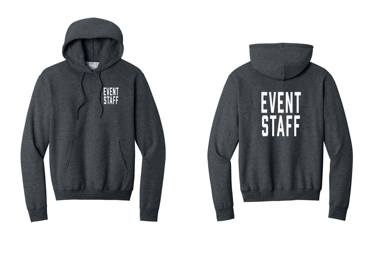 NYC Factory Event Staff Cotton Fleece Pullover Hoodie (Classic) - Chest + Back - Dark Heather Grey