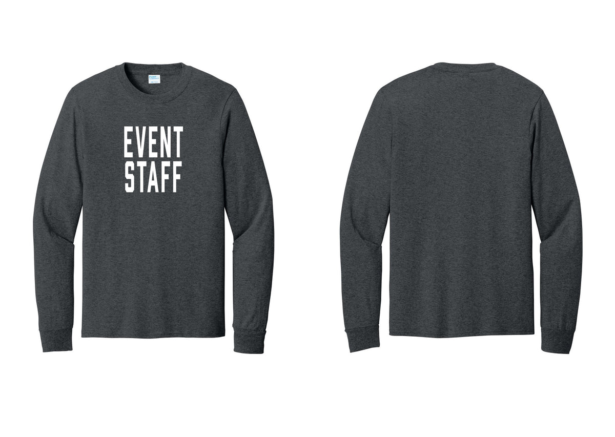 NYC Factory Event Staff Cotton Long Sleeve T-Shirt (Classic) - Front Only - Dark Heather Grey