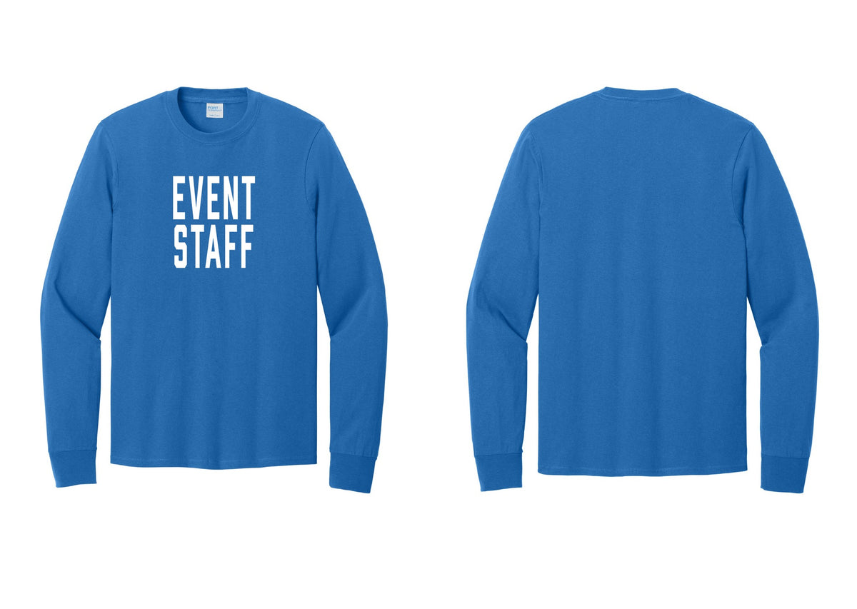 NYC Factory Event Staff Cotton Long Sleeve T-Shirt (Classic) - Front Only - Royal
